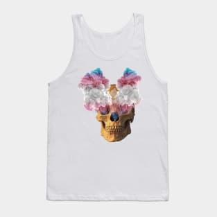 Subtle Trans Flag Halloween Skull Tank Top